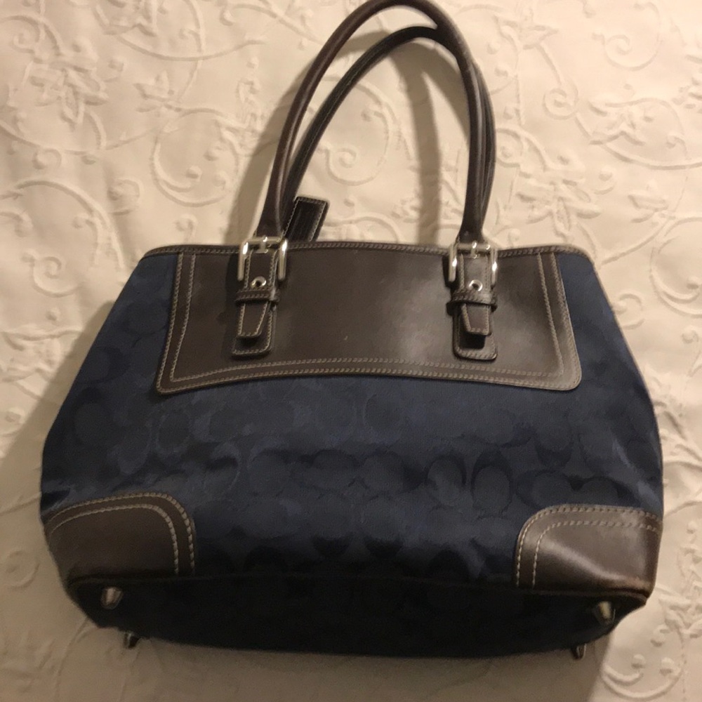 Authentic Coach Signature canvas & leather handbag